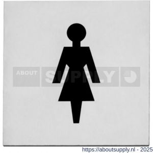 Intersteel Living 4601 pictogram zelfklevend vierkant 76x76 mm WC dames RVS - S26003383 - afbeelding 1