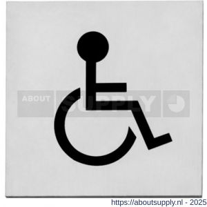 Intersteel Living 4601 pictogram zelfklevend vierkant 76x76 mm WC minder valide RVS - S26003386 - afbeelding 1