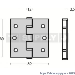 Intersteel Essentials 4625 kogellagerscharnier recht 3.5 inch 89x89x2.5 mm RVS - S26007205 - afbeelding 2