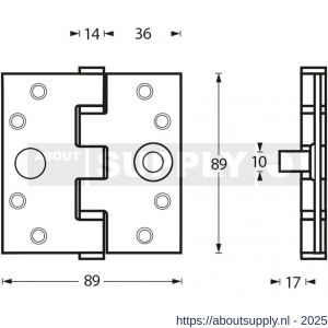 Intersteel Essentials 4625 SKG3 Kogellagerscharnieren 3.5 inch inch recht 89x89x3 mm RVS - S26007207 - afbeelding 2