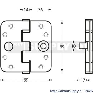 Intersteel Essentials 4625 SKG3 Kogellagerscharnieren 3.5 inch inch afgerond 89x89x3 mm RVS - S26007206 - afbeelding 2
