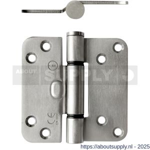 Intersteel Living 4625 glijlagerscharnier afgerond 89x89x3 DIN links-rechts CE (EN1935: 2002) RVS geborsteld zonder schroeven - S26009282 - afbeelding 1
