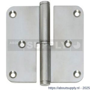 Intersteel Essentials 4626 paumelles DIN rechts afgerond 3,5x3,5 inch 89x89x2.5 mm RVS - S26000046 - afbeelding 1