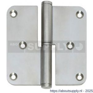 Intersteel Essentials 4626 paumelles DIN links afgerond 3,5x3,5 inch 89x89x2.5 mm RVS - S26000047 - afbeelding 1