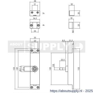 Intersteel Essentials 5620 set kruk-espagnolet links L-recht inclusief stangenset 2x 1245 mm RVS geborsteld - S26009324 - afbeelding 2