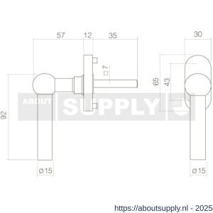 Intersteel Essentials 6156 raamkruk L-vorm bol op stalen ovale rozet stift 7x35 mm RVS - S26007716 - afbeelding 2