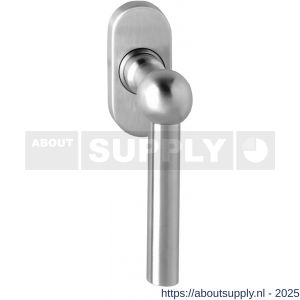 Intersteel Essentials 6156 raamkruk L-vorm bol op stalen ovale rozet stift 7x35 mm RVS - S26007716 - afbeelding 1