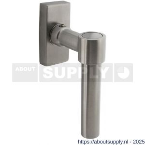 Intersteel Living 6156 raamkruk L-vorm recht op stalen rechthoekige rozet stift 7x35 mm RVS - S26010131 - afbeelding 1