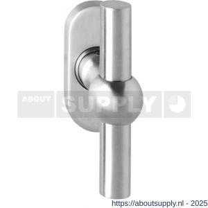 Intersteel Essentials 6156 raamkruk T-vorm RVS bol op stalen ovale rozet stift 7x35 mm RVS geborsteld - S26003699 - afbeelding 1