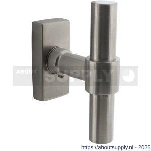 Intersteel Living 6156 raamkruk T-vorm recht op stalen rechthoekige rozet stift 7x35 mm RVS - S26010129 - afbeelding 1