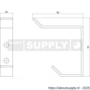 Intersteel Essentials 6950 kapstokhaak projecthaak 695012 gebogen RVS - S26003914 - afbeelding 2