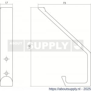 Intersteel Living 6950 kapstokhaak recht RVS mat - S26003945 - afbeelding 2