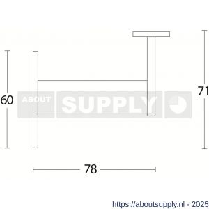 Intersteel Living 7300 leuninghouder zwaar vierkant vlak zadel RVS - S26003976 - afbeelding 2