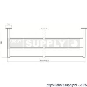 Intersteel Essentials 7380 garderobe 1 m met 6 kledinghangers RVS - S26007754 - afbeelding 2