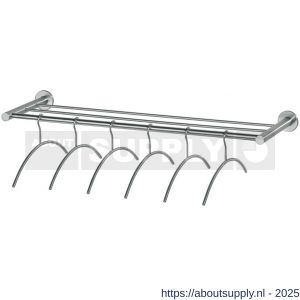 Intersteel Essentials 7380 garderobe 1 m met 6 kledinghangers RVS - S26007754 - afbeelding 1