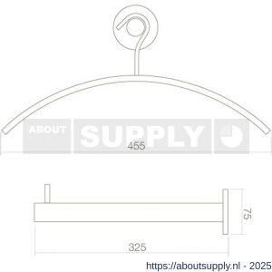 Intersteel Essentials 7380 garderobesteun met 3 kledinghangers RVS - S26007756 - afbeelding 2