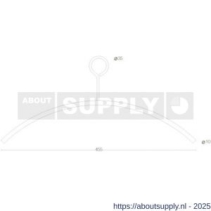 Intersteel Essentials 7380 kledinghanger diameter 10 mm met dicht oog RVS - S26003888 - afbeelding 2