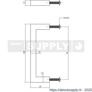 Intersteel Living 8927 meubelgreep vierkant 12x12x96 mm RVS - S26004530 - afbeelding 2