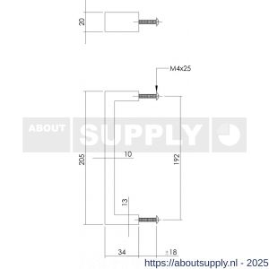 Intersteel Essentials 8927 meubelgreep rechthoek 25x13x192 mm RVS - S26004529 - afbeelding 2