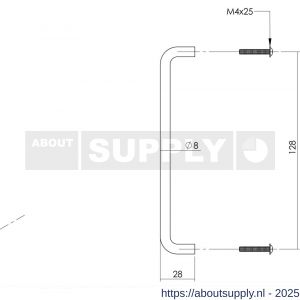 Intersteel Essentials 8976 draadgreep 897662 diameter 8x128 mm RVS - S26007808 - afbeelding 2
