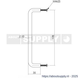 Intersteel Essentials 8976 draadgreep 897672 diameter 10x128 mm RVS - S26007809 - afbeelding 2