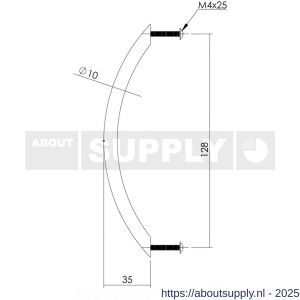 Intersteel Essentials 8976 draadgreep 897682 gebogen diameter 10x128 mm RVS - S26004556 - afbeelding 2