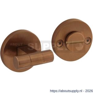 Intersteel 3175 WC-sluiting éénzijdig verdekt diameter 55x8 mm met stift 8x8 mm knop op verdekte rozet PVD koper mat - S26011397 - afbeelding 1
