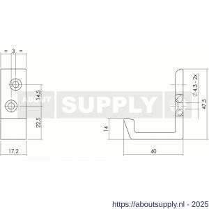 Intersteel Living 6910 jashaak met diagonale schroefgaten aluminium - S26003916 - afbeelding 2