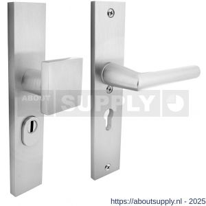 Intersteel Living 3794 SKG3 veiligheidsbeslag rechthoekig 250x50 mm greep-kruk Jura met veerconstructie profielcilindergat 55 mm met kerntrekbeveiliging aluminium F1 - S26009692 - afbeelding 1