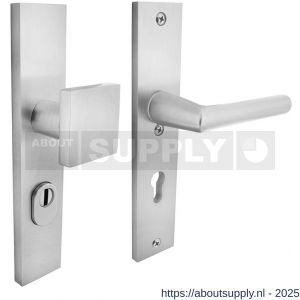 Intersteel Living 3794 SKG3 veiligheidsbeslag rechthoekig 250x50 mm greep-kruk Jura met veerconstructie profielcilindergat 72 mm met kerntrekbeveiliging aluminium F1 - S26009693 - afbeelding 1
