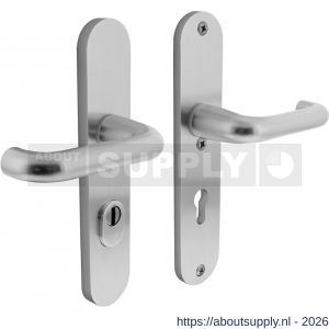 Intersteel Living 3797 SKG3 veiligheidsbeslag ovaal 250x50 mm kruk-kruk Rond met veerconstructie profielcilindergat 72 mm met kerntrekbeveiliging aluminium F1 - S26008849 - afbeelding 1