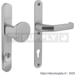 Intersteel Living 3798 SKG3 veiligheidsbeslag ovaal smal 250x35 mm greep-kruk Verkropt met veerconstructie profielcilindergat 92 mm met kerntrekbeveiliging aluminium F1 - S26008850 - afbeelding 1