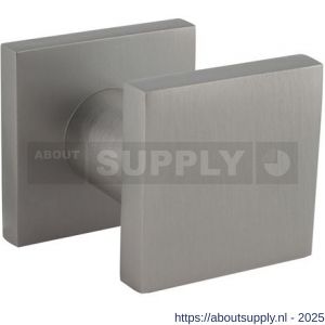 Intersteel Living 3929 voordeurknop vierkant 59x59 mm verkropt op achterplaat 60x60 mm éénzijdige montage aluminium F1 - S26010049 - afbeelding 1