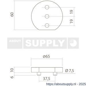Intersteel 9974 verhogingsschijf 10 mm voor deurstop 0035.442100 - S26000992 - afbeelding 2