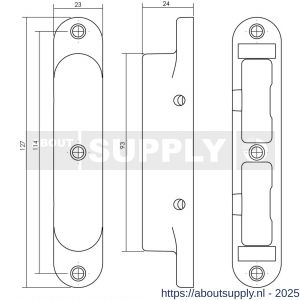 Intersteel Essentials 9508 SKG2 sluitkom gegoten 23x127 mm zwart - S26008891 - afbeelding 2