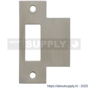 Intersteel 9509 sluitplaat voor loopslot voor woningbouwsloten rechthoekig met korte lip RVS - S26008903 - afbeelding 1