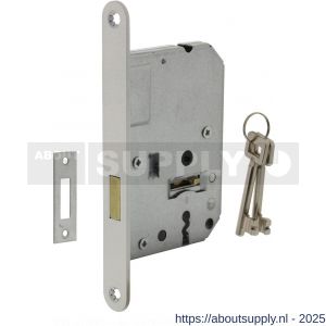 Intersteel Essentials 9541 woningbouw klavier kastslot 55 mm voorplaat afgerond wit gelakt 20x174 mm doorn 50 mm met sluitplaat 2 sleutels - S26007078 - afbeelding 1