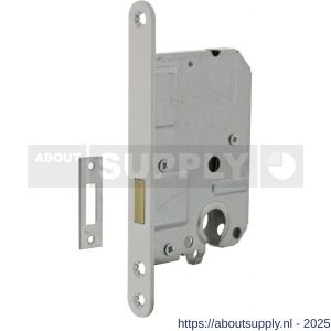 Intersteel Essentials 9541 woningbouw cilinder kastslot 55 mm voorplaat afgerond wit gelakt 20x174 mm doorn 50 mm met sluitplaat - S26007079 - afbeelding 1