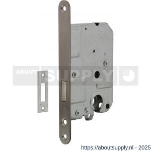 Intersteel Essentials 9543 woningbouw cilinder kastslot 55 mm voorplaat afgerond RVS 20x174 mm doorn 50 mm met sluitplaat - S26007085 - afbeelding 1