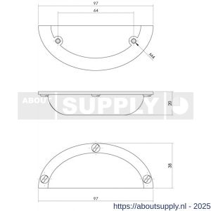 Intersteel Living 8752 komgreep 64x97 mm ijzer grijs - S26007841 - afbeelding 2