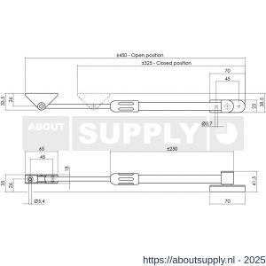 Intersteel Essentials 5671 telescopische uitzetter voor buitendraaiend raam middel 325 mm grijs - S26003837 - afbeelding 2