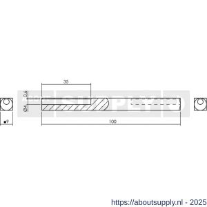 Intersteel 9753 stift beide zijden hol FH 9x100 mm - S26000884 - afbeelding 2