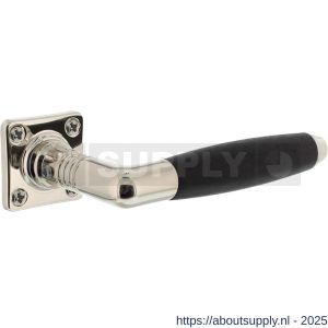 Intersteel 0378 deurkruk Ton Basic met rozet 38x38x6 mm nikkel-ebbenhout - S26008983 - afbeelding 1