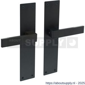 Intersteel 0571 deurkruk Amsterdam met schild rechthoekig 250x55x2 mm blind structuur zwart - S26007100 - afbeelding 1