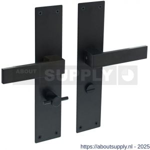 Intersteel 0571 deurkruk Amsterdam met schild rechthoekig 250x55x2 mm WC 63/8 mm structuur zwart - S26007103 - afbeelding 1