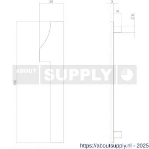 Intersteel 4020 huisnummer 1 150 mm RVS structuur zwart - S26009004 - afbeelding 2