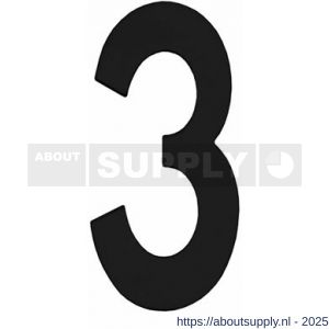 Intersteel 4020 huisnummer 3 150 mm RVS structuur zwart - S26009006 - afbeelding 1