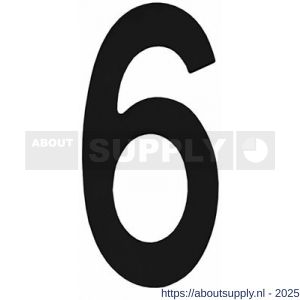 Intersteel 4020 huisnummer 6 150 mm RVS structuur zwart - S26009009 - afbeelding 1