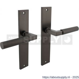Intersteel 1742 deurkruk Baustil op schild rechthoekig 245x45 mm blind antraciet grijs - S26011193 - afbeelding 1