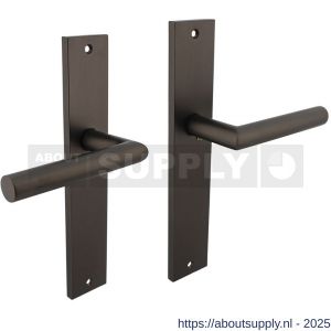 Intersteel 1743 deurkruk Bastian op schild rechthoekig 245x45 mm blind antraciet grijs - S26011195 - afbeelding 1
